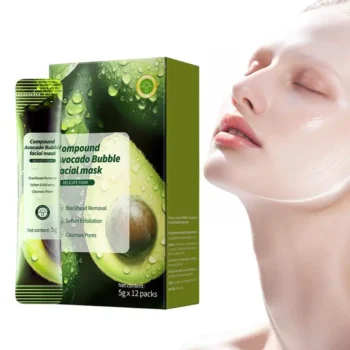 Avocado Bubble Face mask Clay Avocado Bubble Mud Masque Deep Cleansing Facial Cleansing Clay Skin Care Exfoliator Pore Cleanser