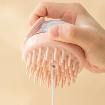 Silicone Shampoo Head Scalp Massage Brush Silicone Body Brush Hair Washing Comb Bath Spa Shower Brush Add Liquid Bathing Brush