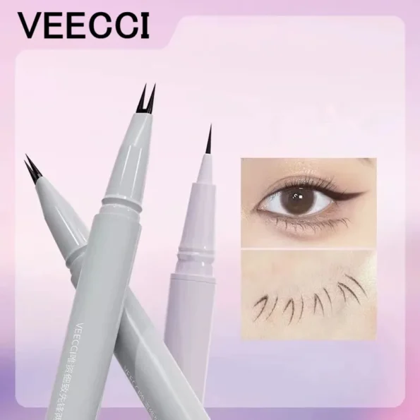 VEECCI Liquid Eyebrow Lower Eyelash Eyeline Aegyo-sal Pencil 2 Forks Multifunctional Pen Waterproof Natural Eyes Beauty Tool