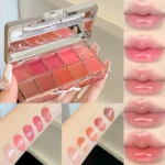FLORTTE Brand Real 10-Color Lip Palette Lip Gloss and Lipstick Glossy Moisturizing Pigmented Multifunctional Original Cosmetics