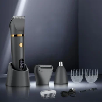 Electric Hair Clipper Body Groin Trimmer for Men or Bikini Trimmer Women Wet Dry Shaver Groomer Replaceable Ceramic Blade Heads