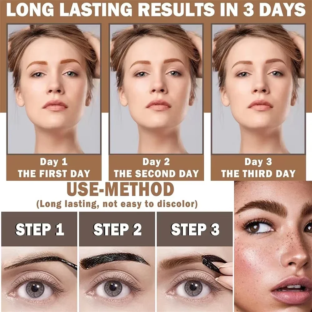 Lasting 3 Days Tattoo Easy Peel Off Eyebrow Gel Cream Types Long-Lasting Smudge-Proof Sweat Resistant Waterproof Cosmetics - Image 5